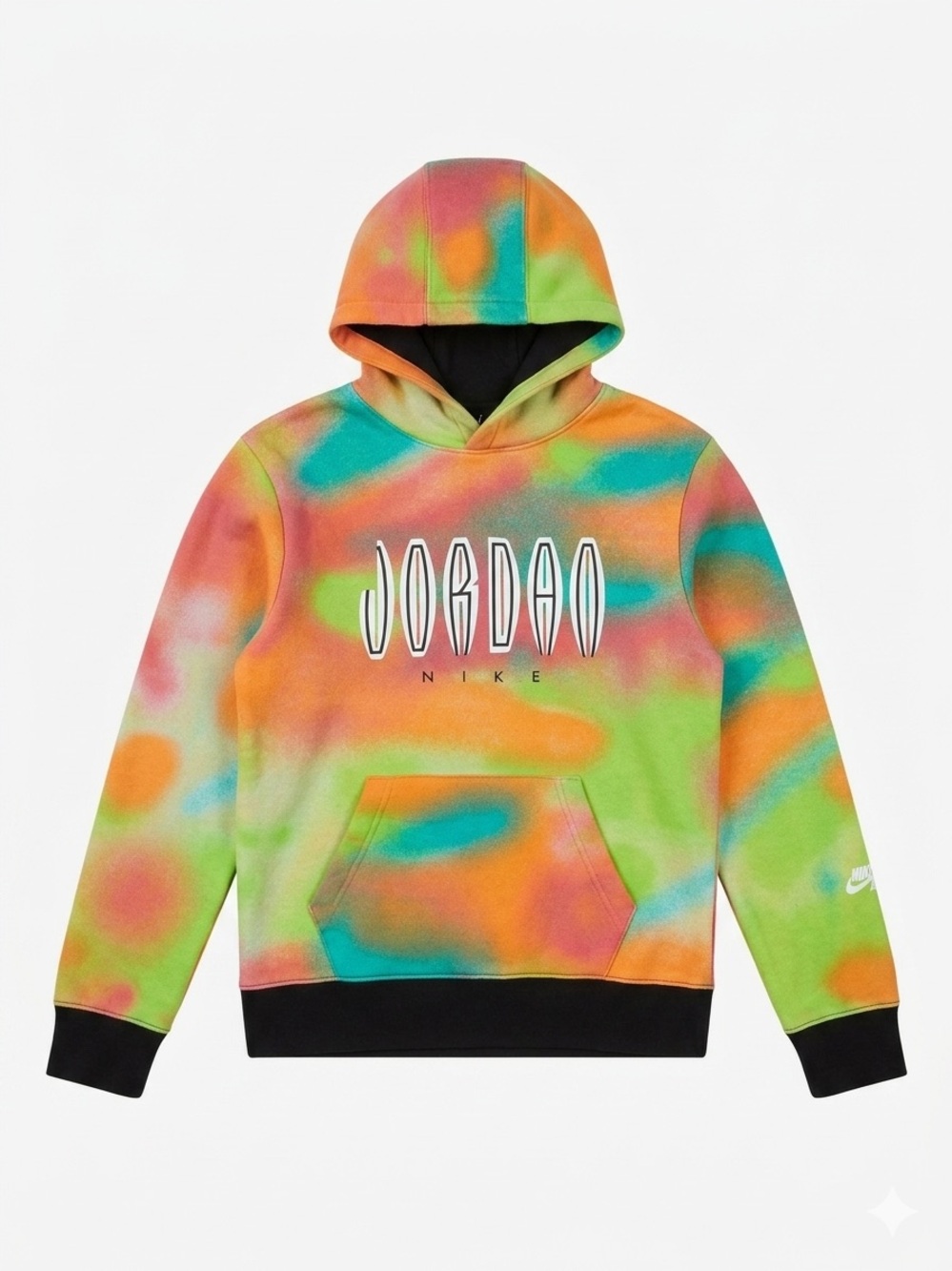 Jordan Multicolor Tie-Dye Hoodie with Black Trim